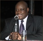 Mr Sternford Moyo giving the keynote speech at the Launch of Defying the Winds of Change